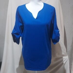 Woman Within Royal Blue Blouse